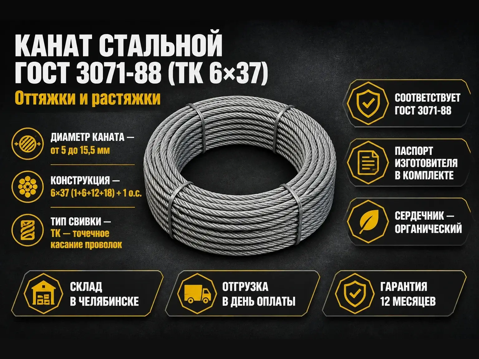 Канат стальной ГОСТ 3071-88