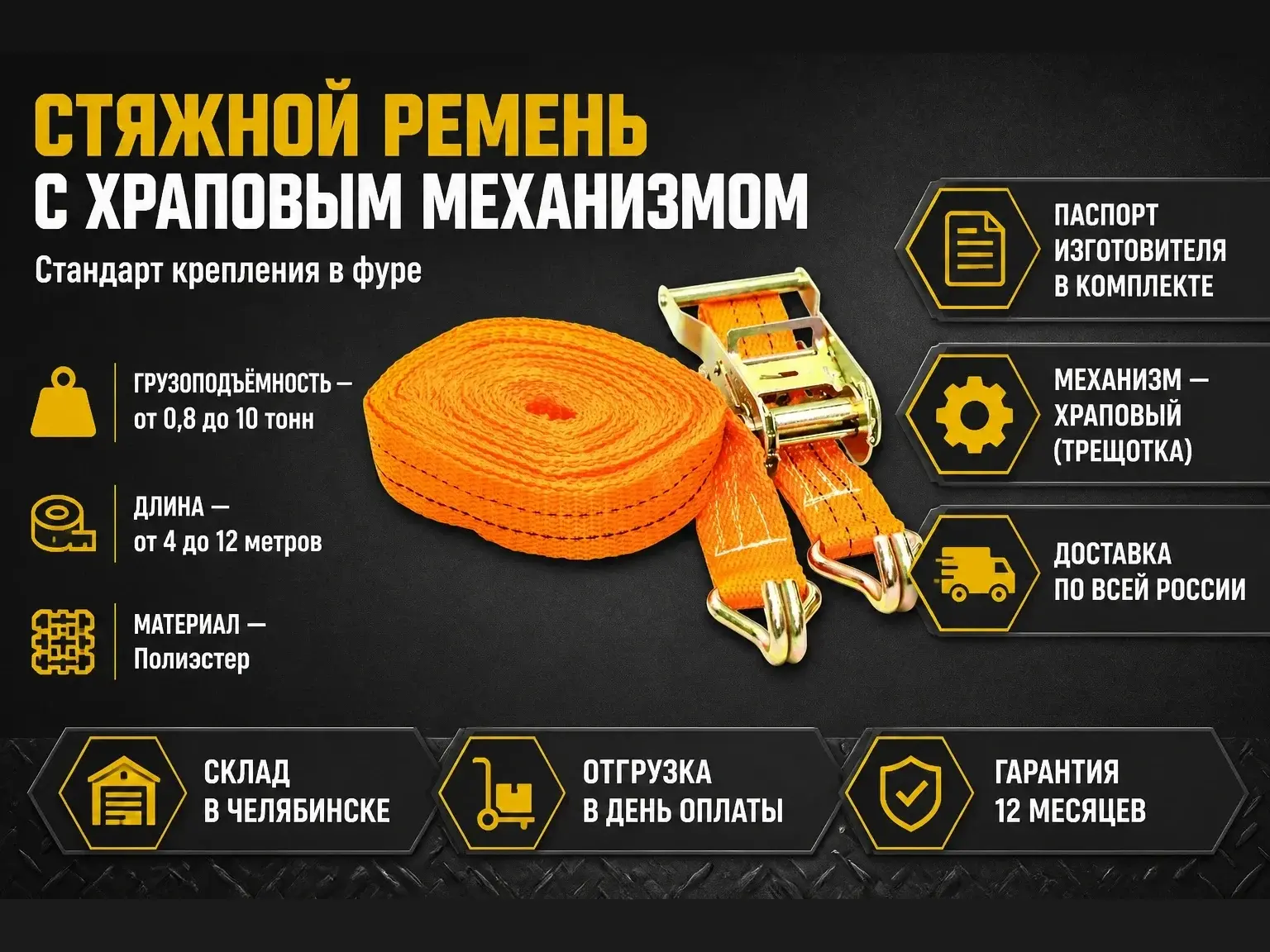 Стяжные ремни с храповым механизмом Стяжные ремни с храповым механизмом