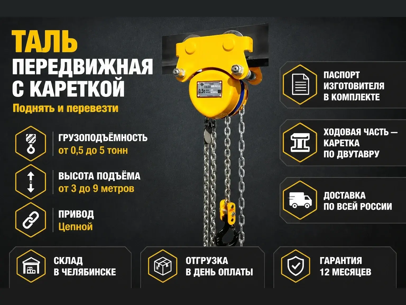 Ручные передвижные тали